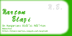 marton blazi business card